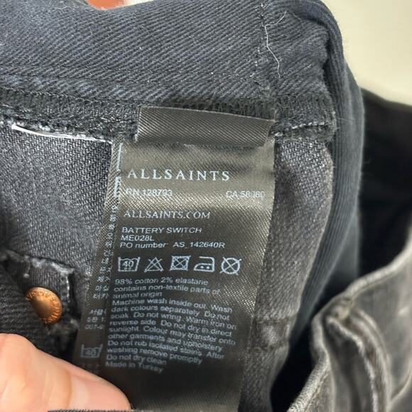 Allsaints Men’s Swatch Denim Cutoff Shorts in Black - Size 28 - Picture 7 of 7